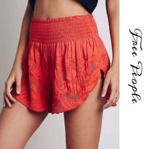 Free People Textured Floral Smock Short